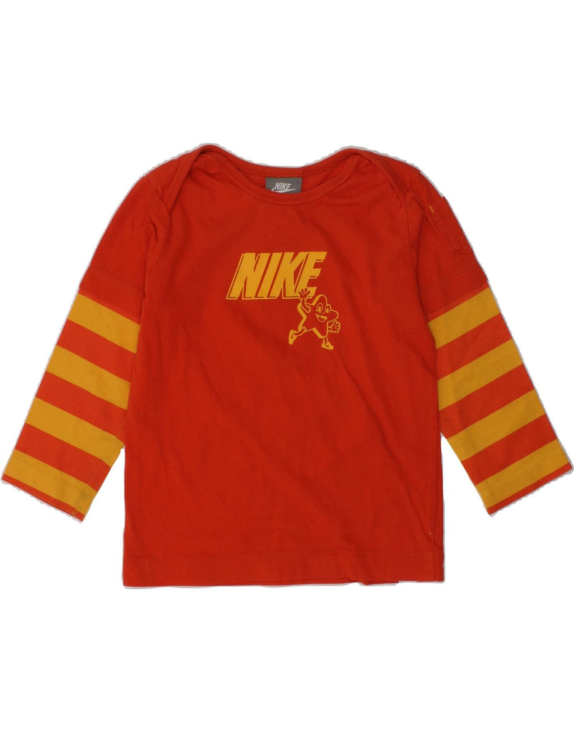 NIKE Baby Boys Graphic Top Long Sleeve 18-24 Months Red Cotton | Vintage Nike | Thrift | Second-Hand Nike | Used Clothing | Messina Hembry 