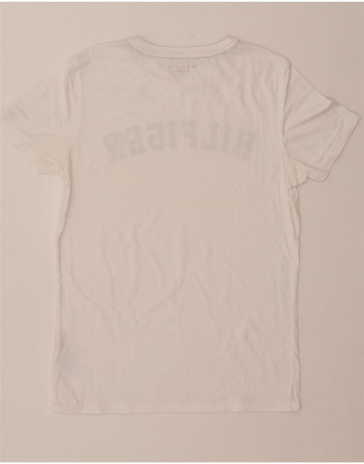TOMMY HILFIGER Womens Graphic T-Shirt Top UK 14 Medium White Cotton