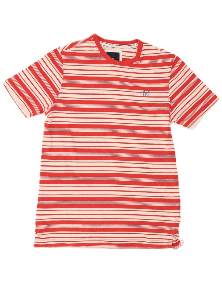 Crew Clothing Mens T-Shirt Top Medium Red Striped Cotton