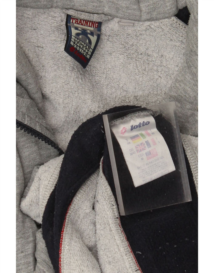 LOTTO Mens Graphic Tracksuit Top Jacket UK 38/40 Medium Grey Colourblock