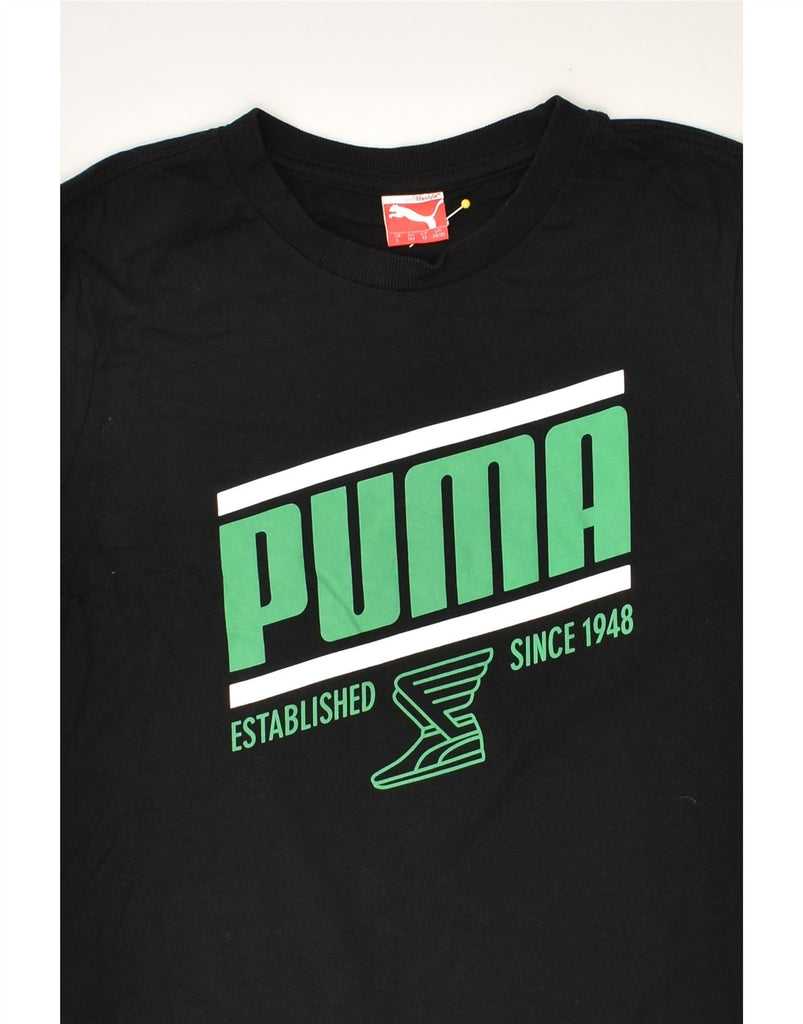 PUMA Boys Graphic T-Shirt Top 11-12 Years Black Cotton | Vintage Puma | Thrift | Second-Hand Puma | Used Clothing | Messina Hembry 