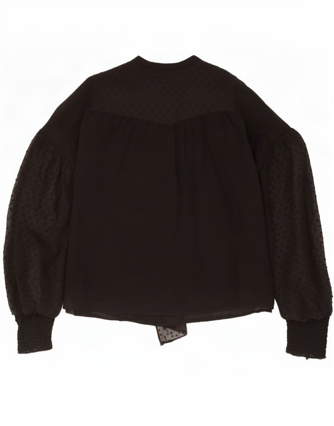 Zara Womens Front Tie Oversized Shirt Blouse UK 14 Medium Black Spotted