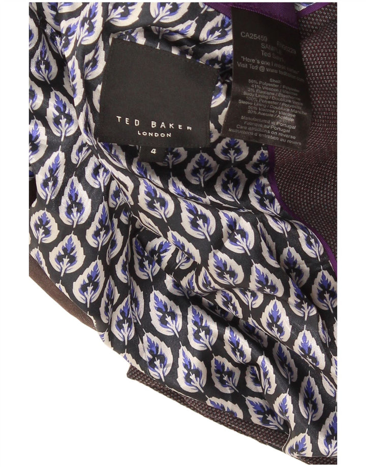 Ted Baker Mens 2 Button Blazer Jacket Size 4 Large Purple Polyester Modern