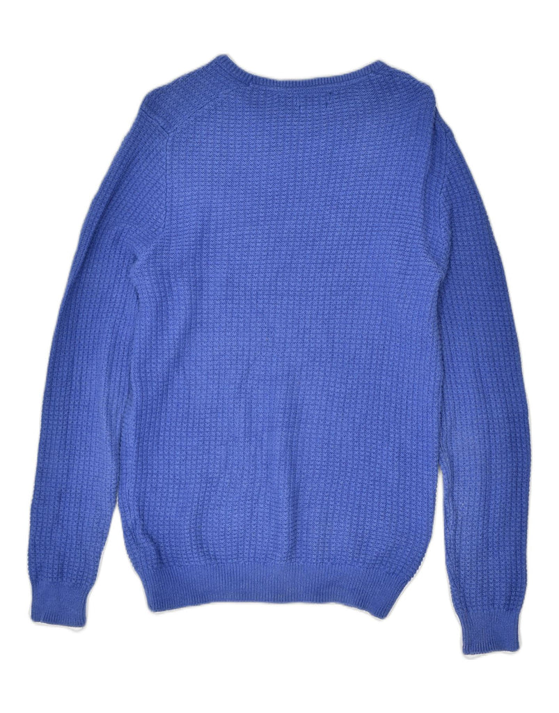 MASSIMO DUTTI Mens Crew Neck Jumper Sweater Medium Blue Cotton | Vintage | Thrift | Second-Hand | Used Clothing | Messina Hembry 