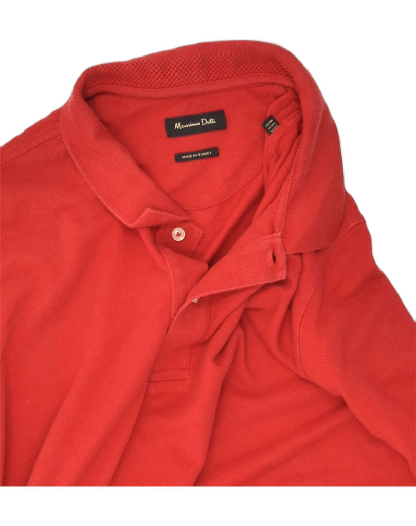 MASSIMO DUTTI Mens Polo Shirt 2XL Red Cotton | Vintage Massimo Dutti | Thrift | Second-Hand Massimo Dutti | Used Clothing | Messina Hembry 