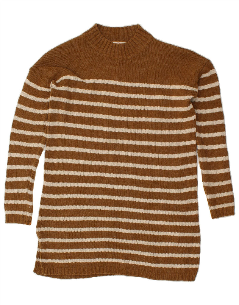 FAT FACE Womens Loose Fit Jumper Dress UK 10 Small Brown Striped Cotton | Vintage Fat Face | Thrift | Second-Hand Fat Face | Used Clothing | Messina Hembry 