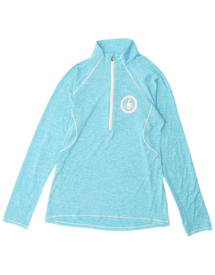 UNDER ARMOUR Womens Heat Gear Pullover Tracksuit Top UK 12 Medium Blue