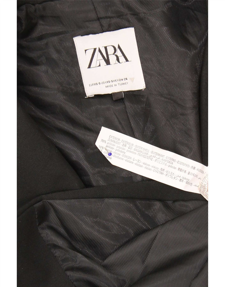 Zara Womens 2 Button Oversized Blazer Jacket UK 6 XS Black Polyester