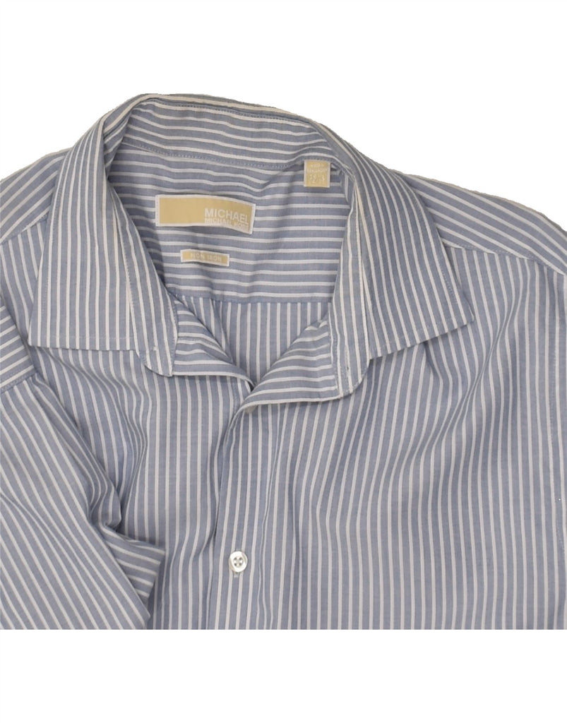 MICHAEL KORS Mens Shirt Size 16 1/2 Large Grey Striped Cotton | Vintage Michael Kors | Thrift | Second-Hand Michael Kors | Used Clothing | Messina Hembry 