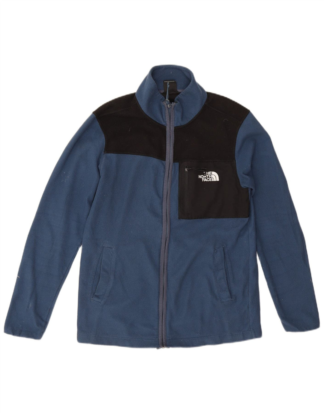 The North Face Mens Fleece Jacket UK 36 Small Blue Colourblock Polyester