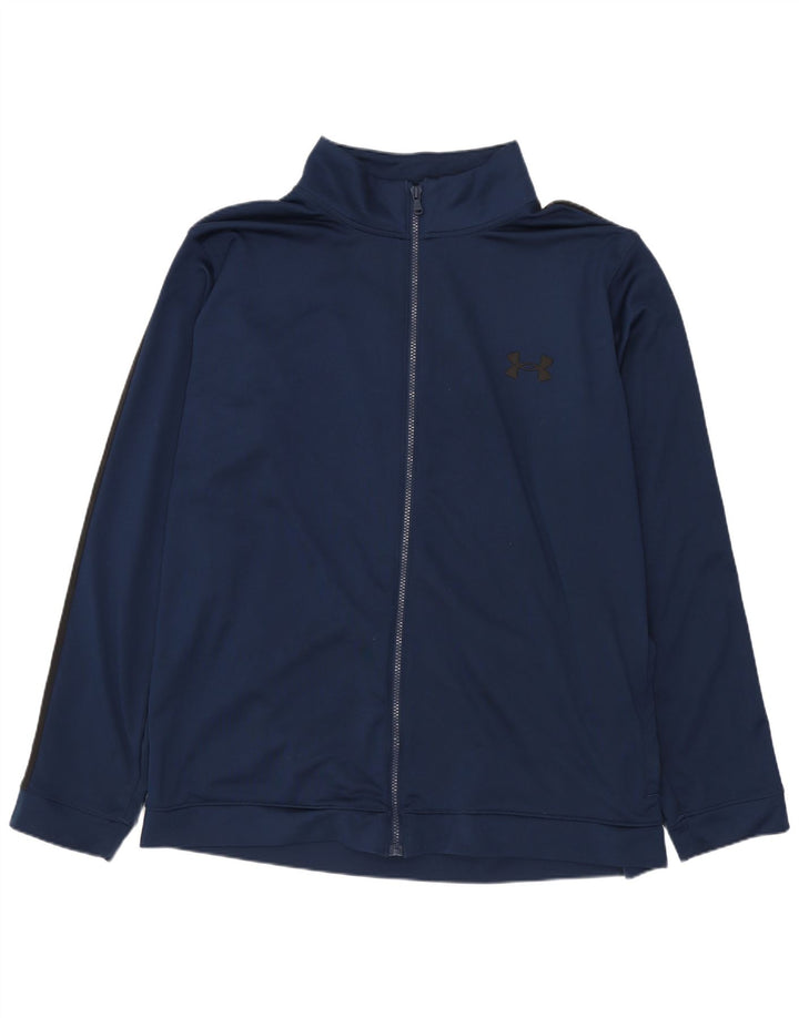 UNDER ARMOUR Mens Tracksuit Top Jacket 2XL Navy Blue Colourblock Polyester