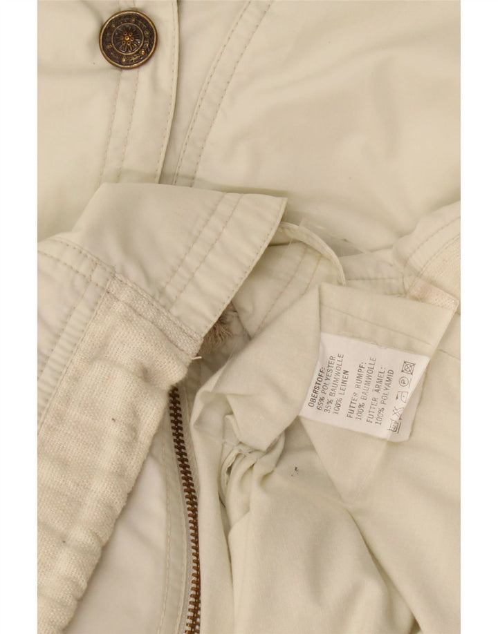 Vintage Womens Oversized Hooded Utility Jacket UK 20 2XL Off White
