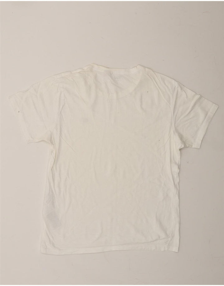 LEVI'S Womens T-Shirt Top UK 14 Medium White Cotton Vintage Levi's and Second-Hand Levi's from Messina Hembry 