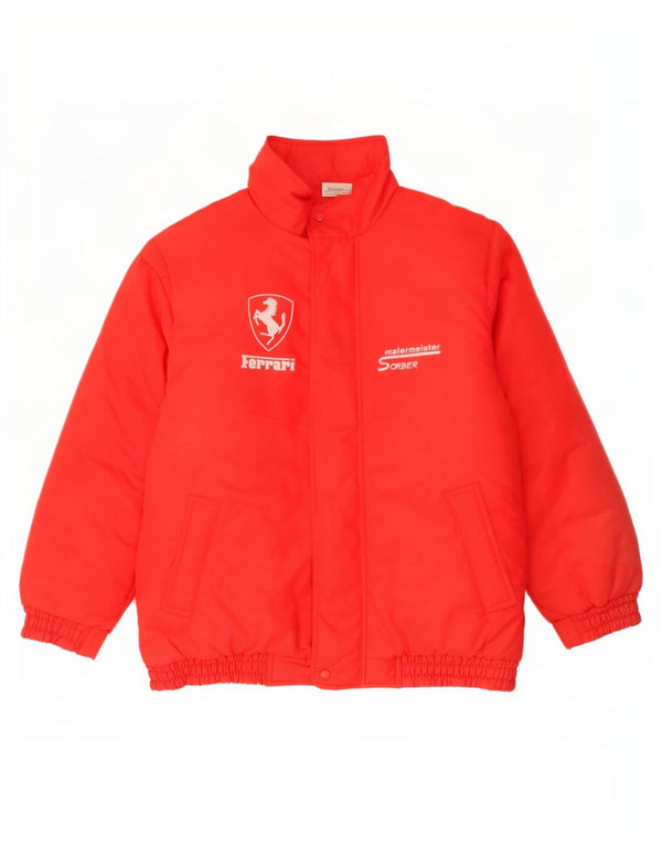 Ferrari Mens Windbreaker Jacket UK 42 XL Red Polyester