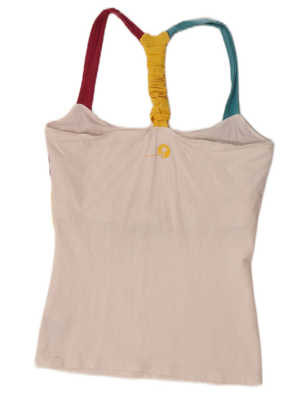 SALEWA Womens Halter Top UK 10 Small White Colourblock Cotton