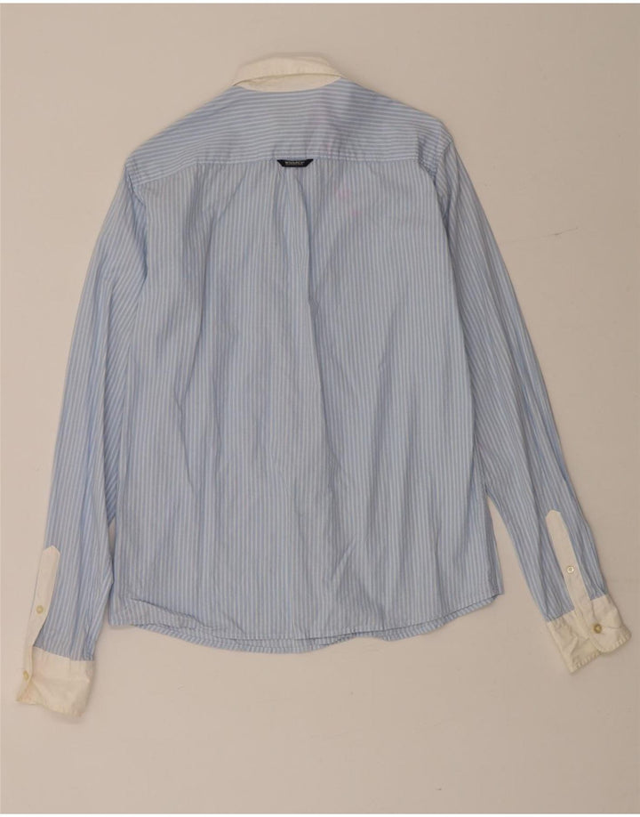 Woolrich Boys Shirt 13-14 Years Blue Pinstripe Cotton