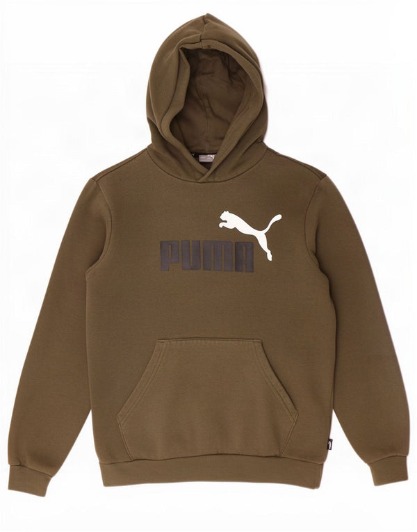Puma Boys Graphic Hoodie Jumper 13-14 Years Khaki