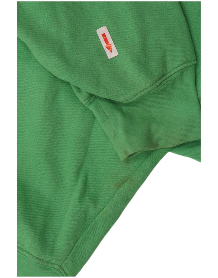 Zara Womens Crop Oversized Sweatshirt Jumper UK 10 Small Green Cotton