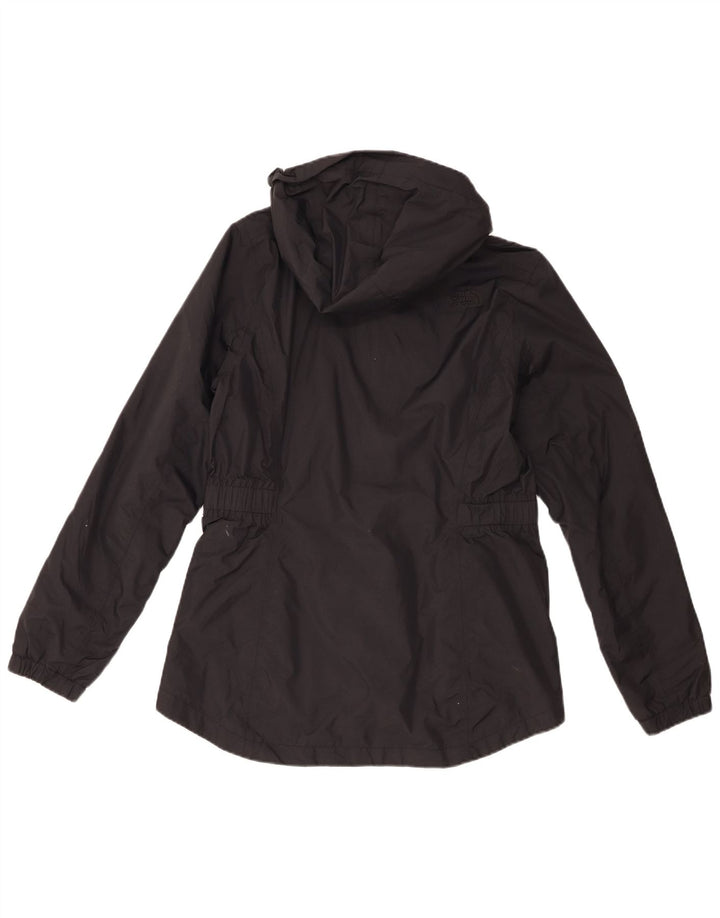 The North Face Womens Hooded Rain Jacket UK 14 Medium Black Nylon