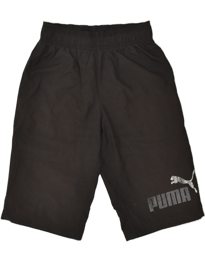 PUMA Mens Graphic Sport Shorts Medium Black Polyester | Vintage Puma | Thrift | Second-Hand Puma | Used Clothing | Messina Hembry 