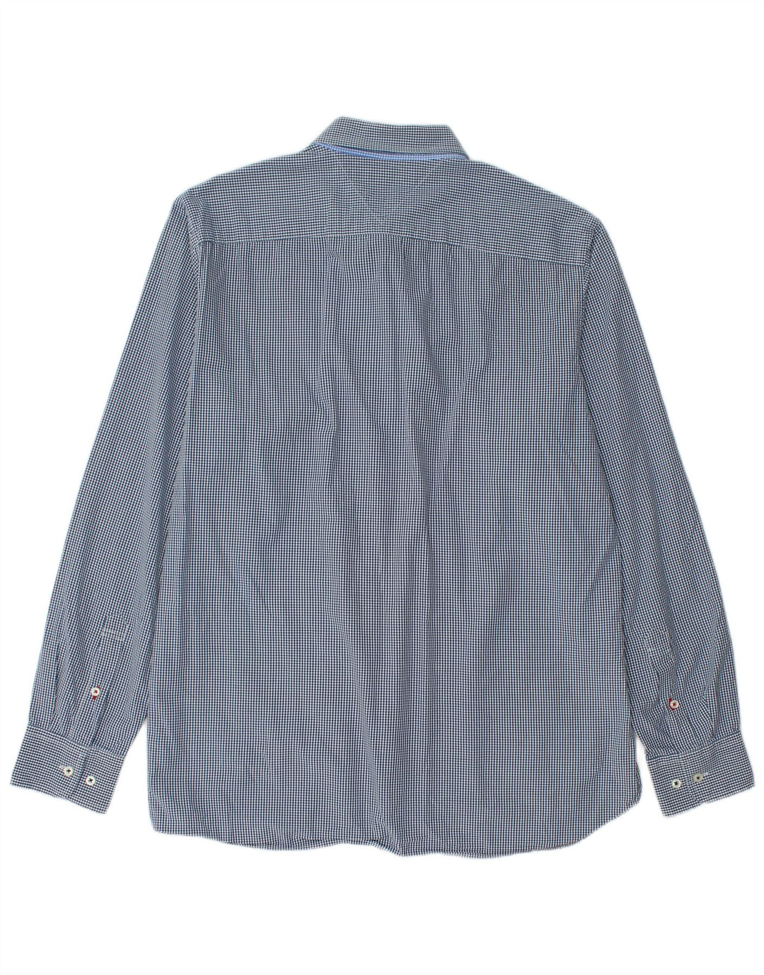Tommy Hilfiger Mens Custom Fit Shirt Large Navy Blue Gingham
