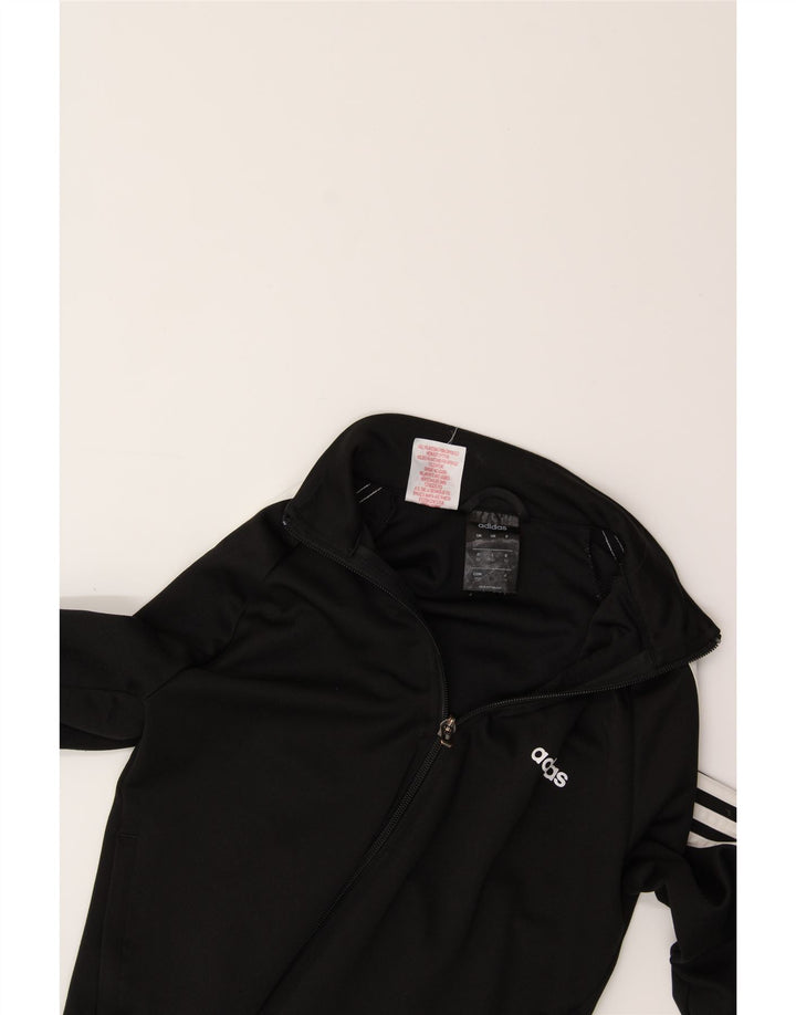 ADIDAS Boys Climalite Tracksuit Top Jacket 11-12 Years Black Polyester Vintage Adidas and Second-Hand Adidas from Messina Hembry 