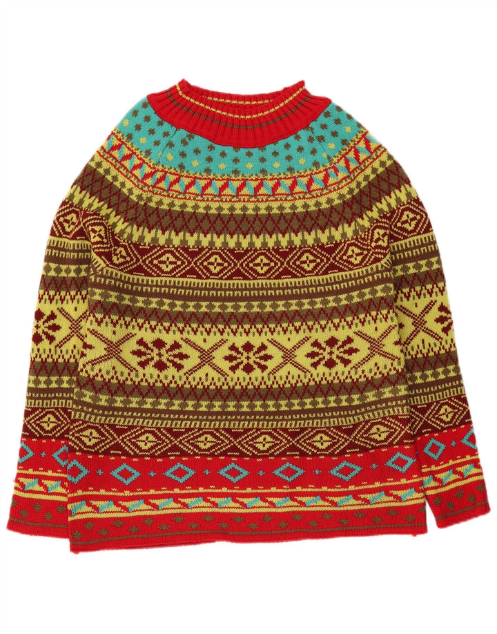 VINTAGE Womens Turtle Neck Jumper Sweater UK 16 Large Multicoloured
