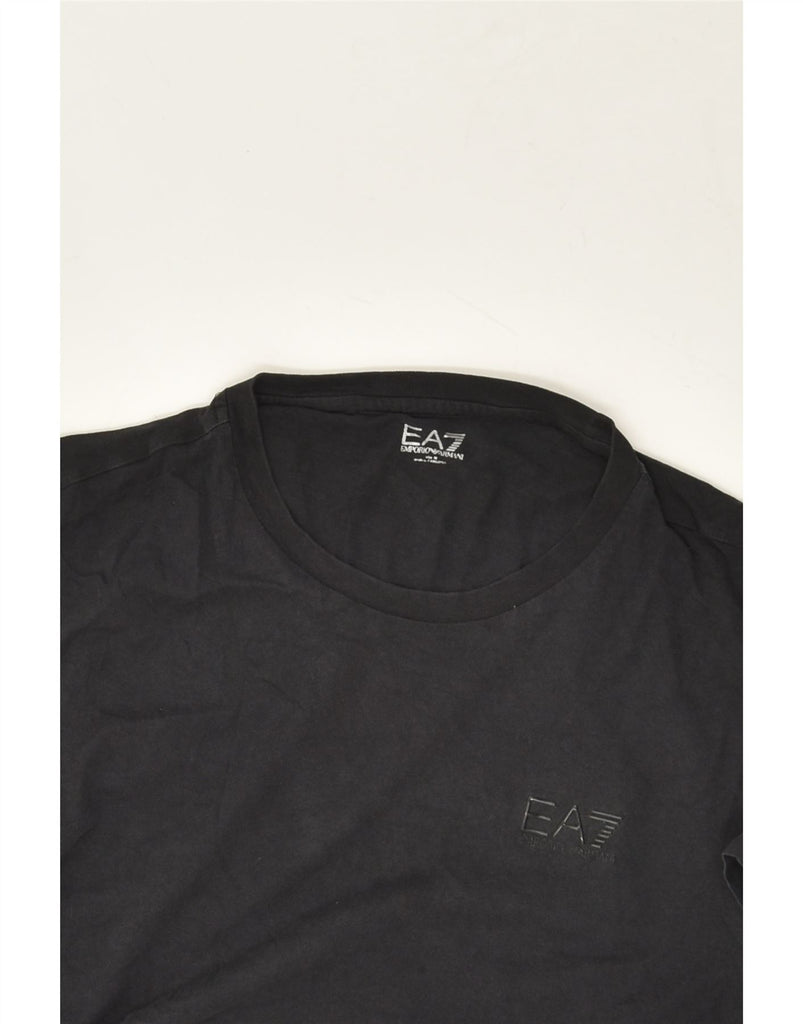 EMPORIO ARMANI Womens T-Shirt Top UK 14 Medium Black Cotton | Vintage Emporio Armani | Thrift | Second-Hand Emporio Armani | Used Clothing | Messina Hembry 