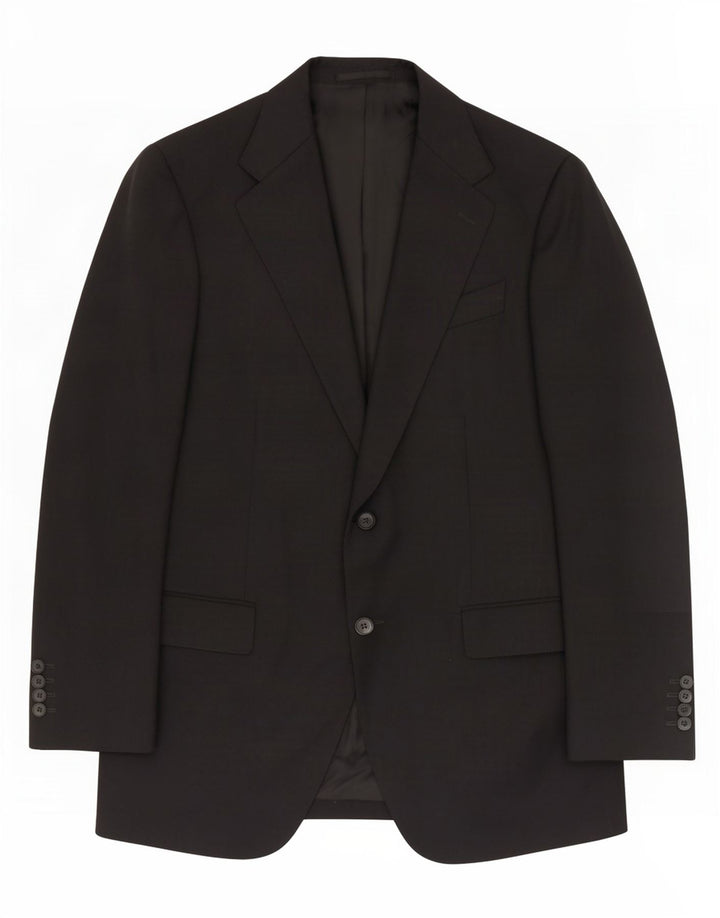 Trussardi Mens 2 Button Blazer Jacket IT 52 XL Black Wool