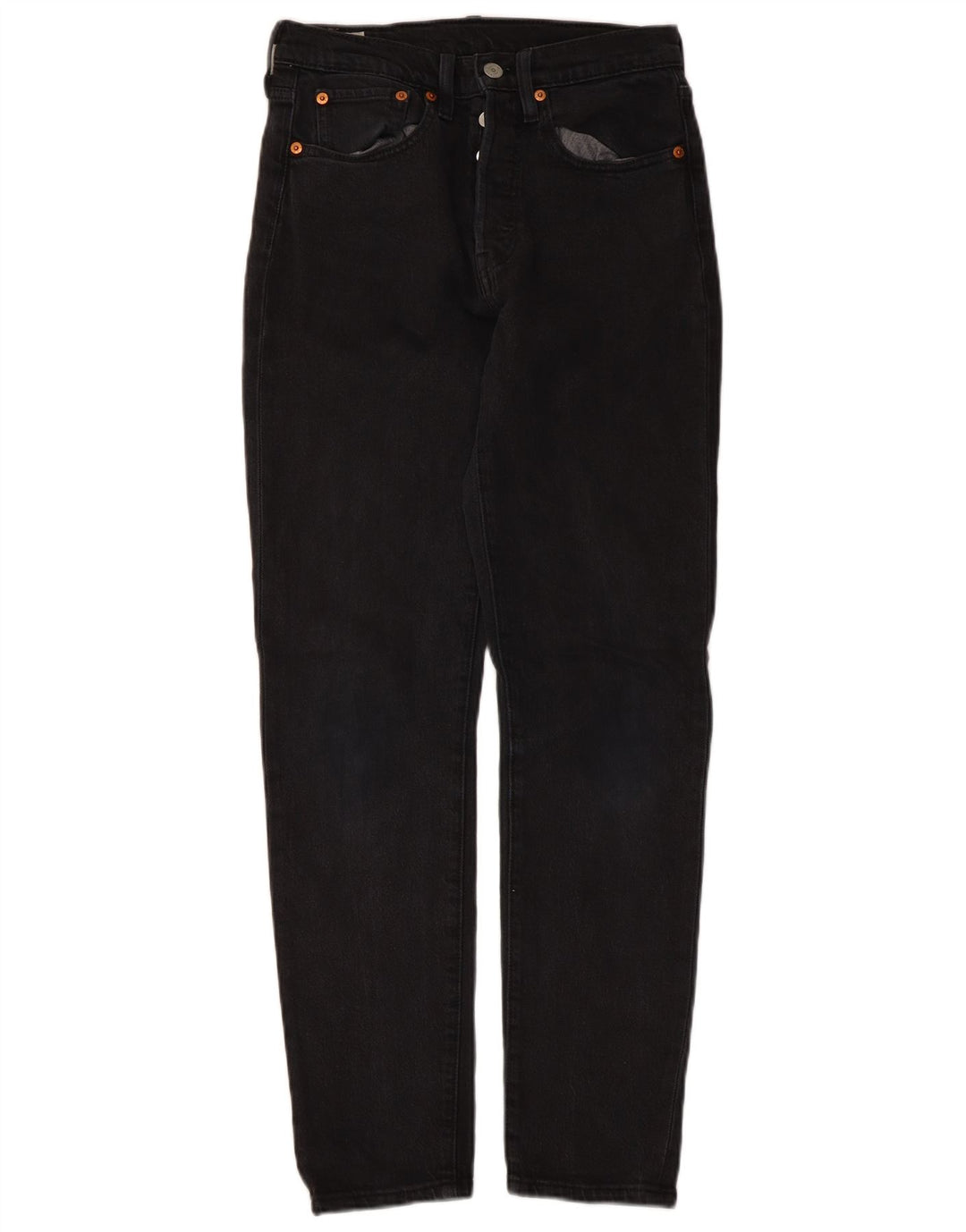 Levi's Mens 501 Straight Jeans W26 L30 Black Cotton