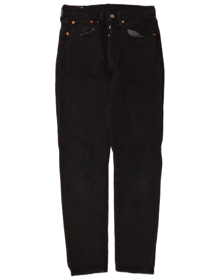 Levi's Mens 501 Straight Jeans W26 L30 Black Cotton