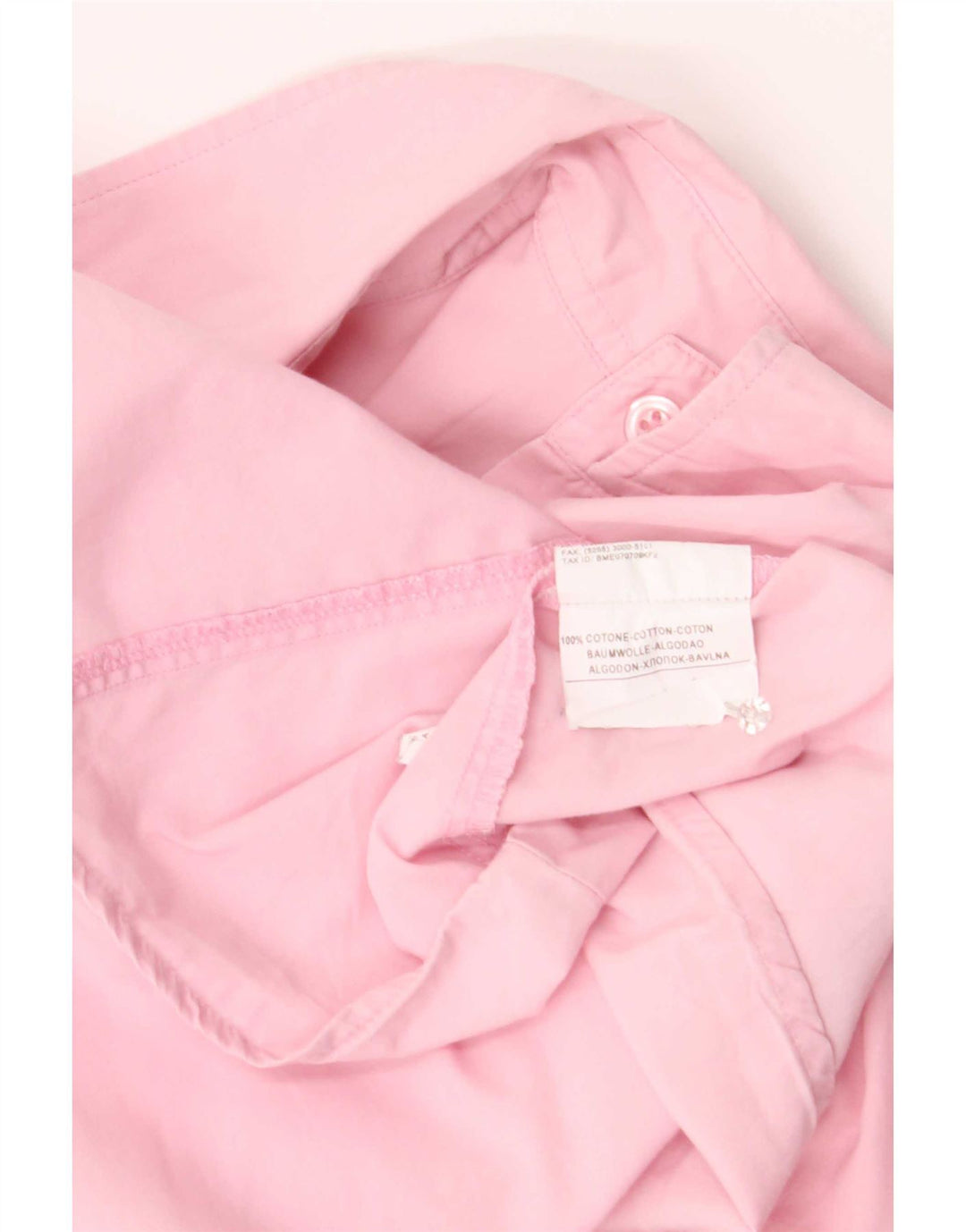 Benetton Womens Shirt UK 14 Medium Pink Cotton