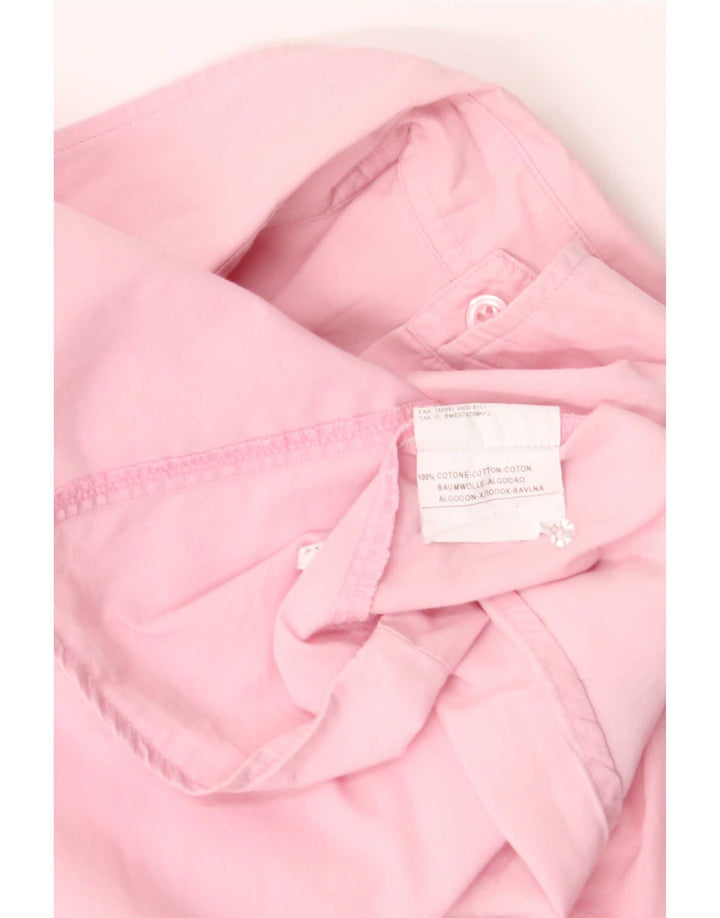 Benetton Womens Shirt UK 14 Medium Pink Cotton