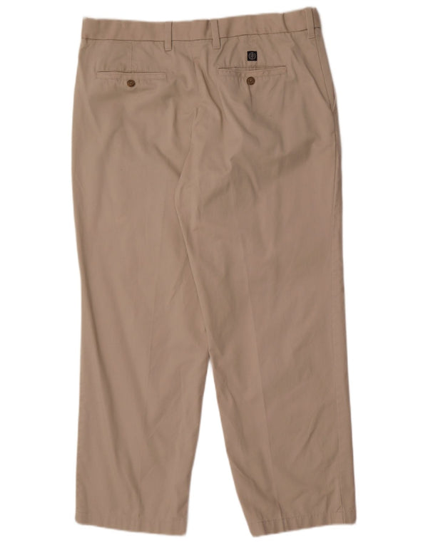 Marks & Spencer Mens Blue Harbour Straight Chino Trousers W36 L29 Beige