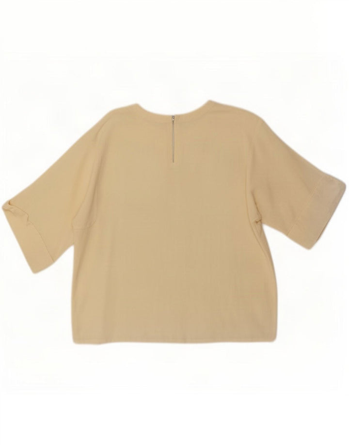 Vintage Womens Blouse Top UK 14 Medium Yellow