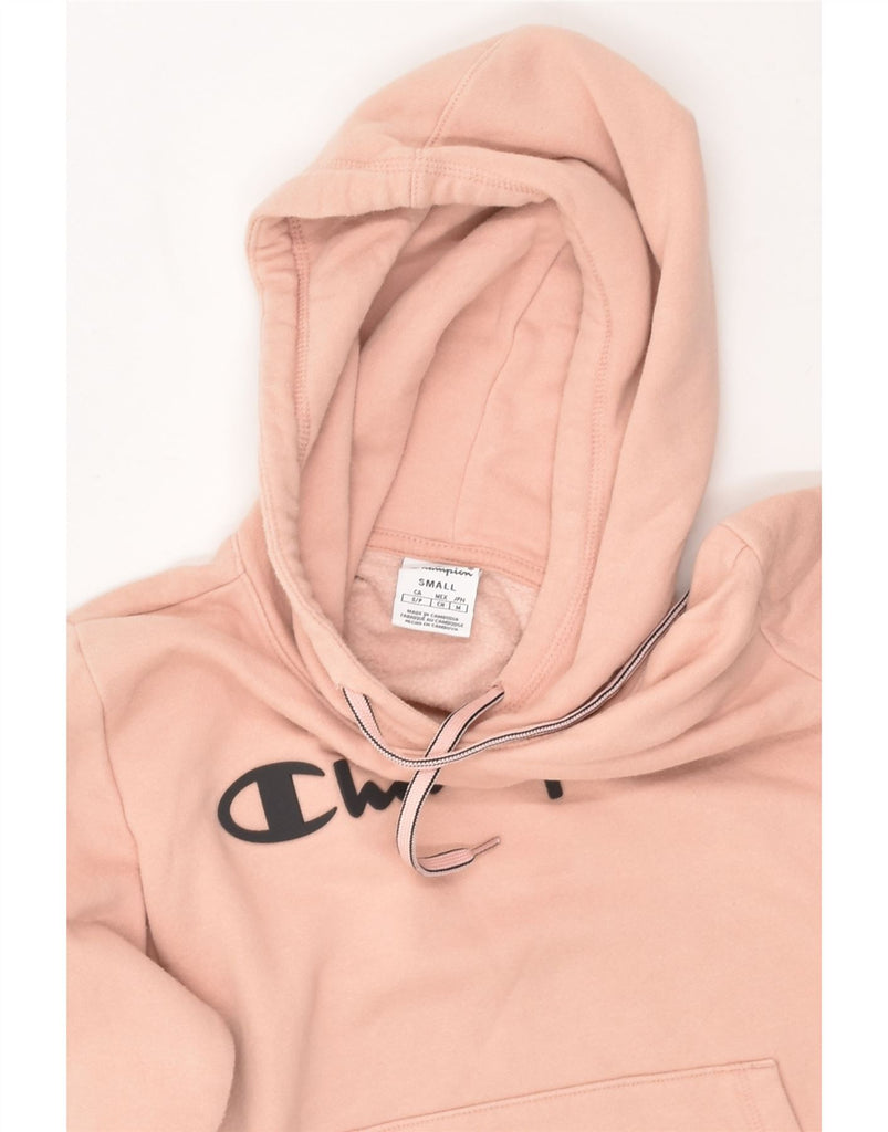 CHAMPION Womens Graphic Hoodie Jumper UK 10 Small Pink Cotton | Vintage Champion | Thrift | Second-Hand Champion | Used Clothing | Messina Hembry 