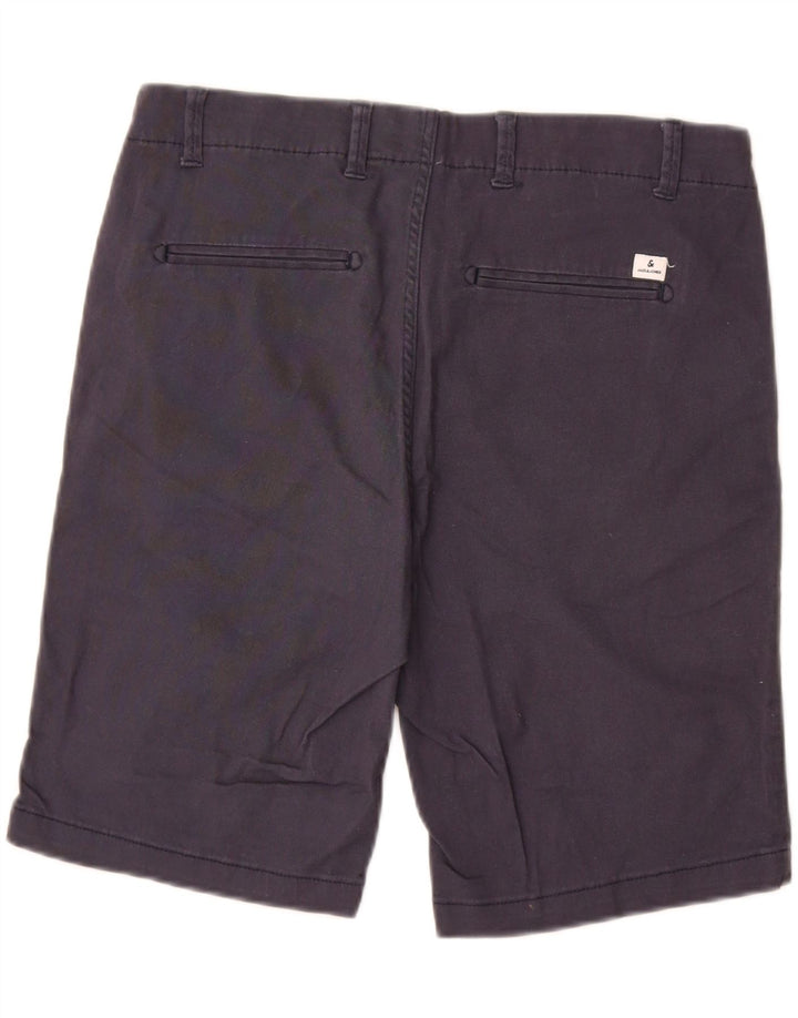 JACK & JONES Mens Regular Fit Chino Shorts W30 Medium Navy Blue Cotton