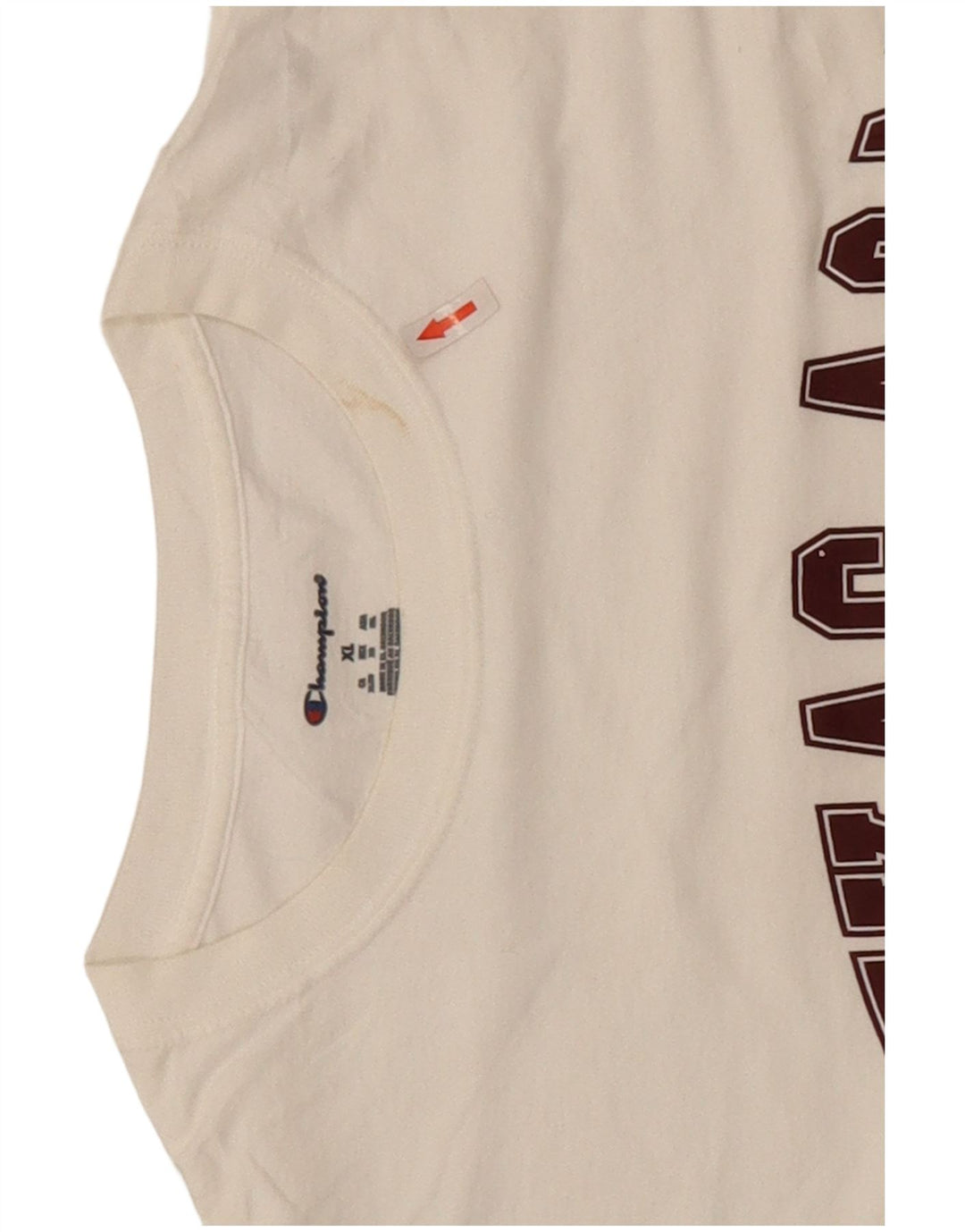 Champion Mens Graphic T-Shirt Top XL White Cotton