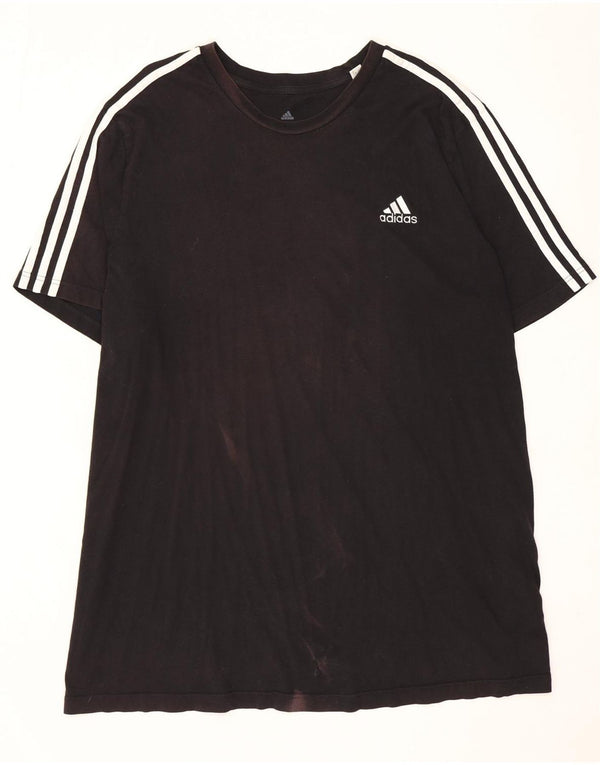 Adidas Mens T-Shirt Top 3XL Black Cotton