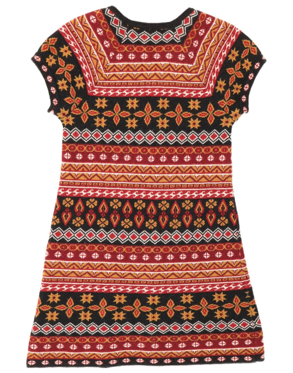 Zara Womens Jumper Dress UK 12 Medium Multicoloured Geometric Wool