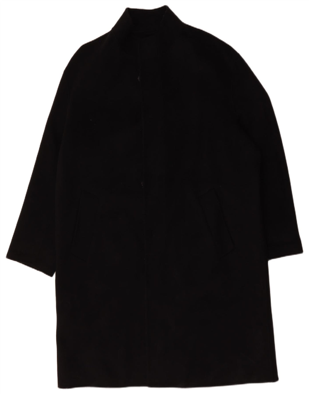 Zara Mens Overcoat UK 44 XL Black Wool