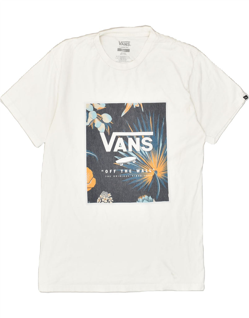 VANS Mens Classic Fit Graphic T-Shirt Top Small White Cotton | Vintage Vans | Thrift | Second-Hand Vans | Used Clothing | Messina Hembry 