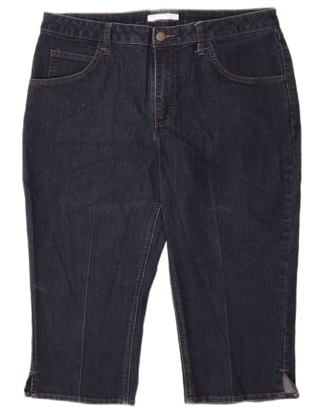 LEE Womens Riders Mid Rise Capri Jeans US 14 Large W34 L19 Navy Blue