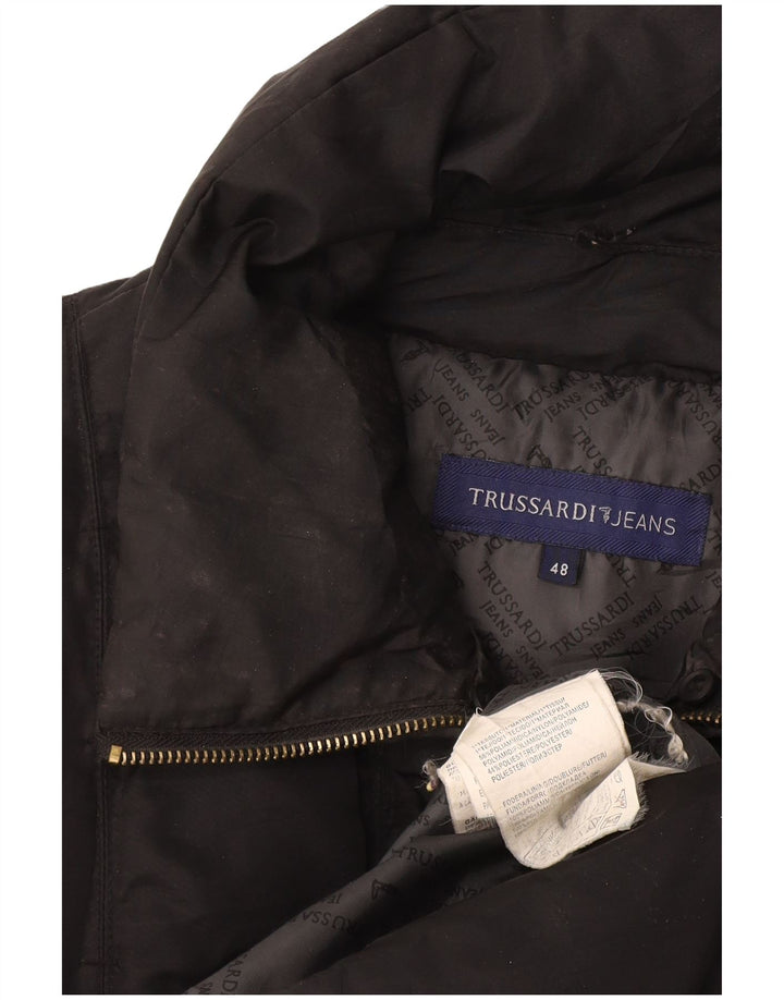 Trussardi Womens Padded Jacket IT 48 XL Black Polyamide