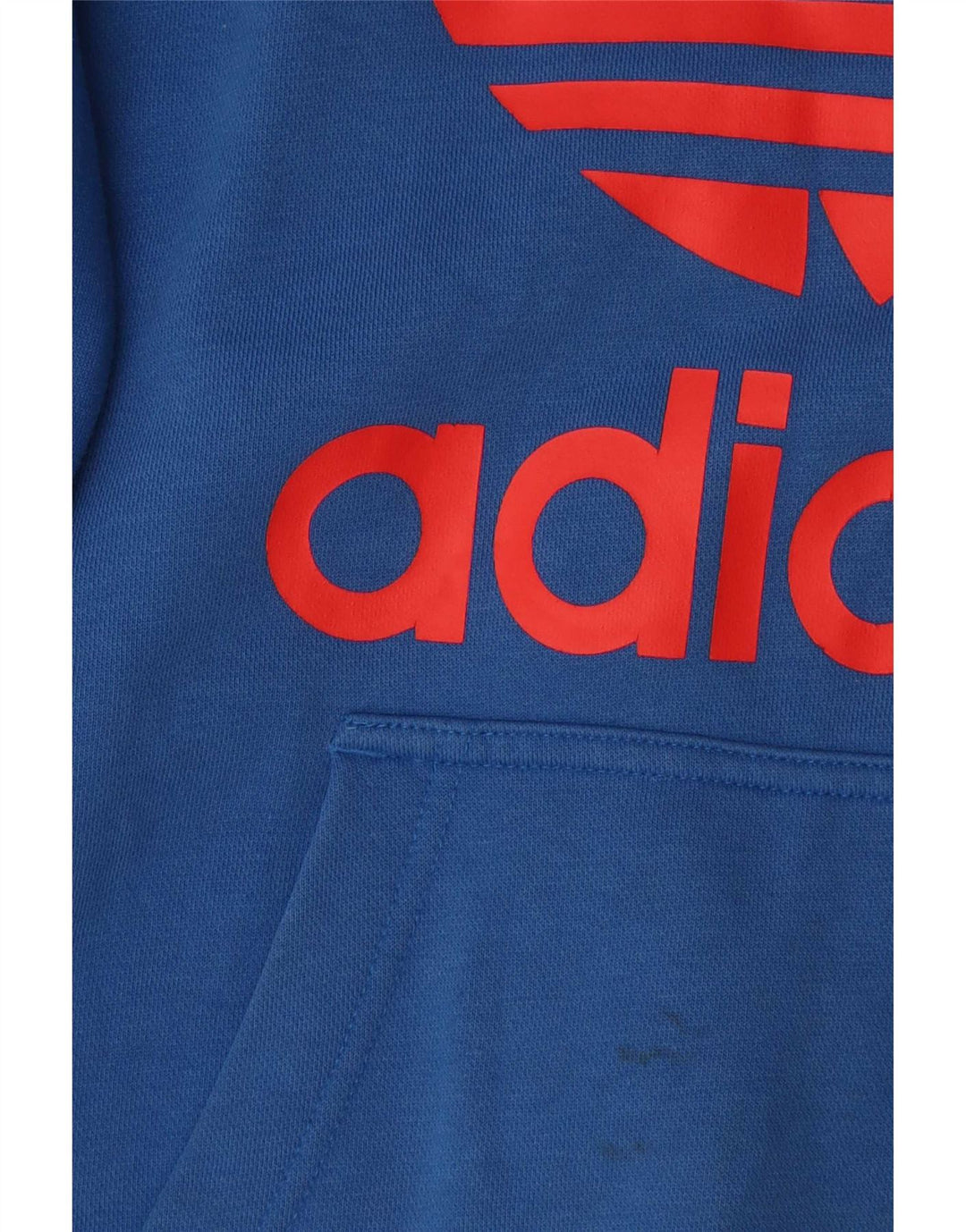 Adidas Mens Graphic Hoodie Jumper Medium Blue Cotton
