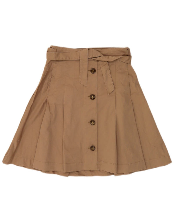 GF Ferre Womens A-Line Skirt IT 44 Medium W30  Beige Cotton