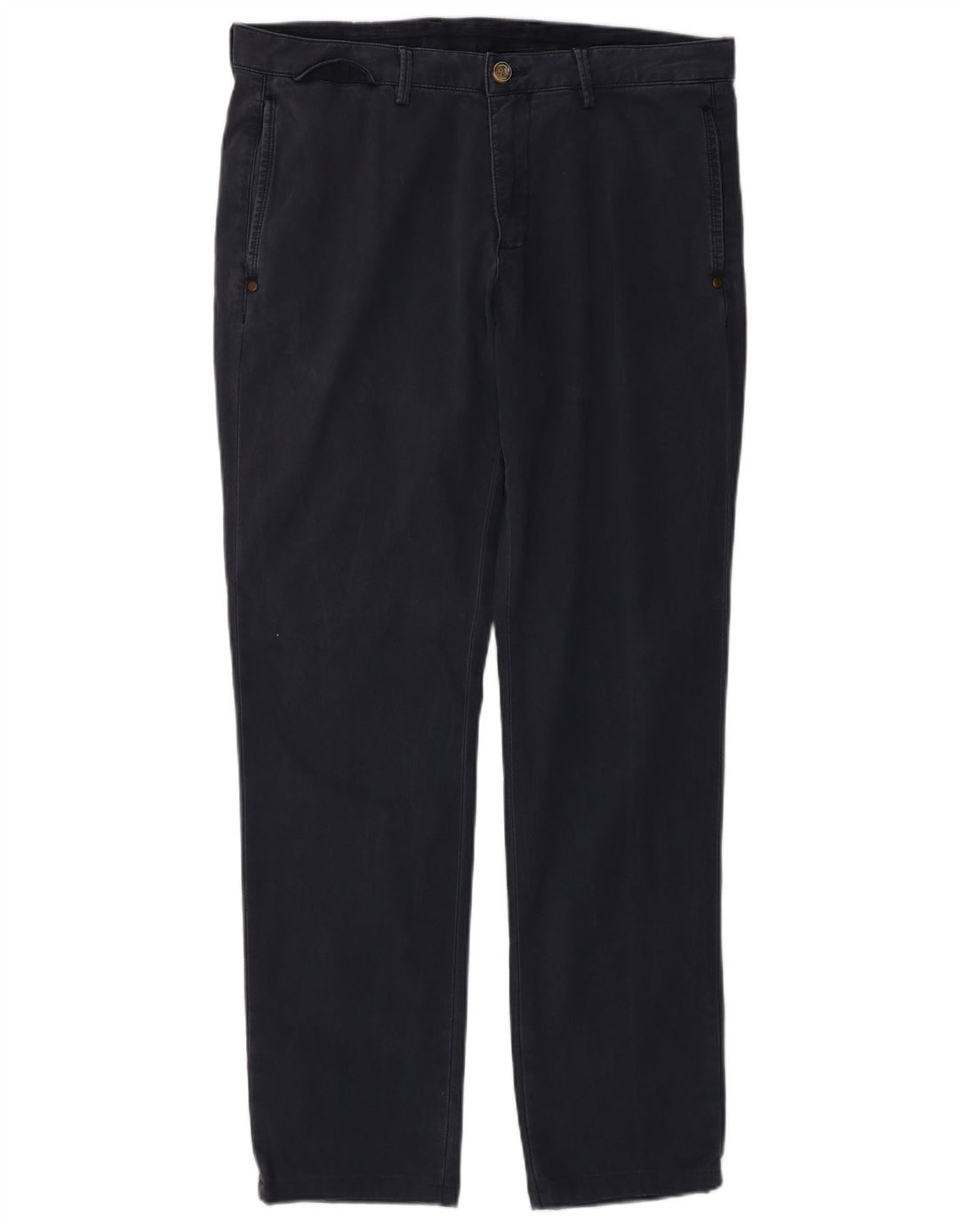 MASSIMO DUTTI Mens Chino Trousers EU 42 Large W32 L31 Navy Blue Classic