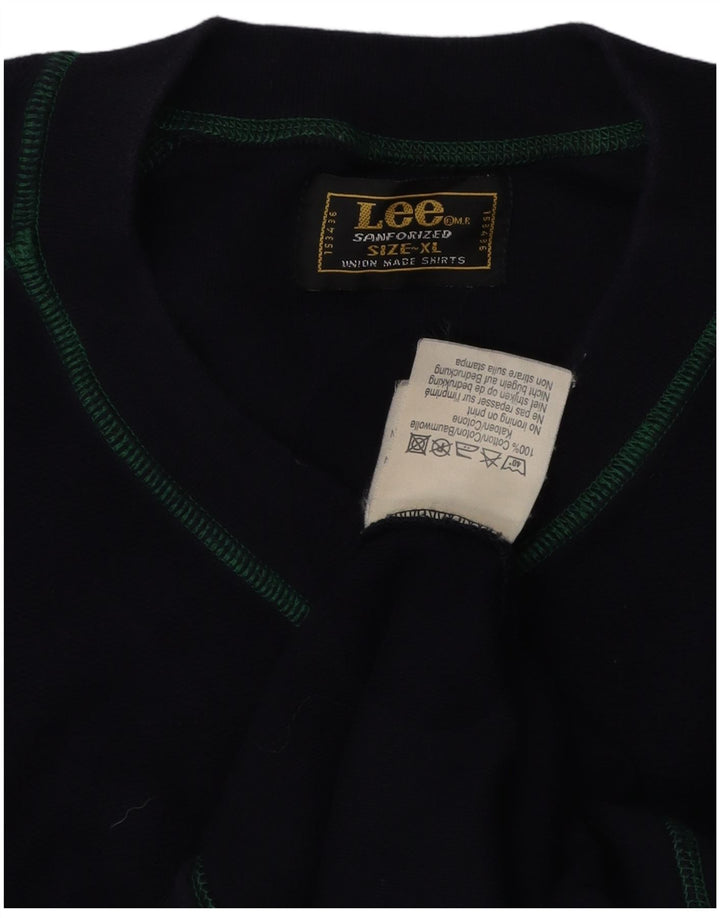 LEE Mens Sweatshirt Jumper XL Navy Blue Cotton
