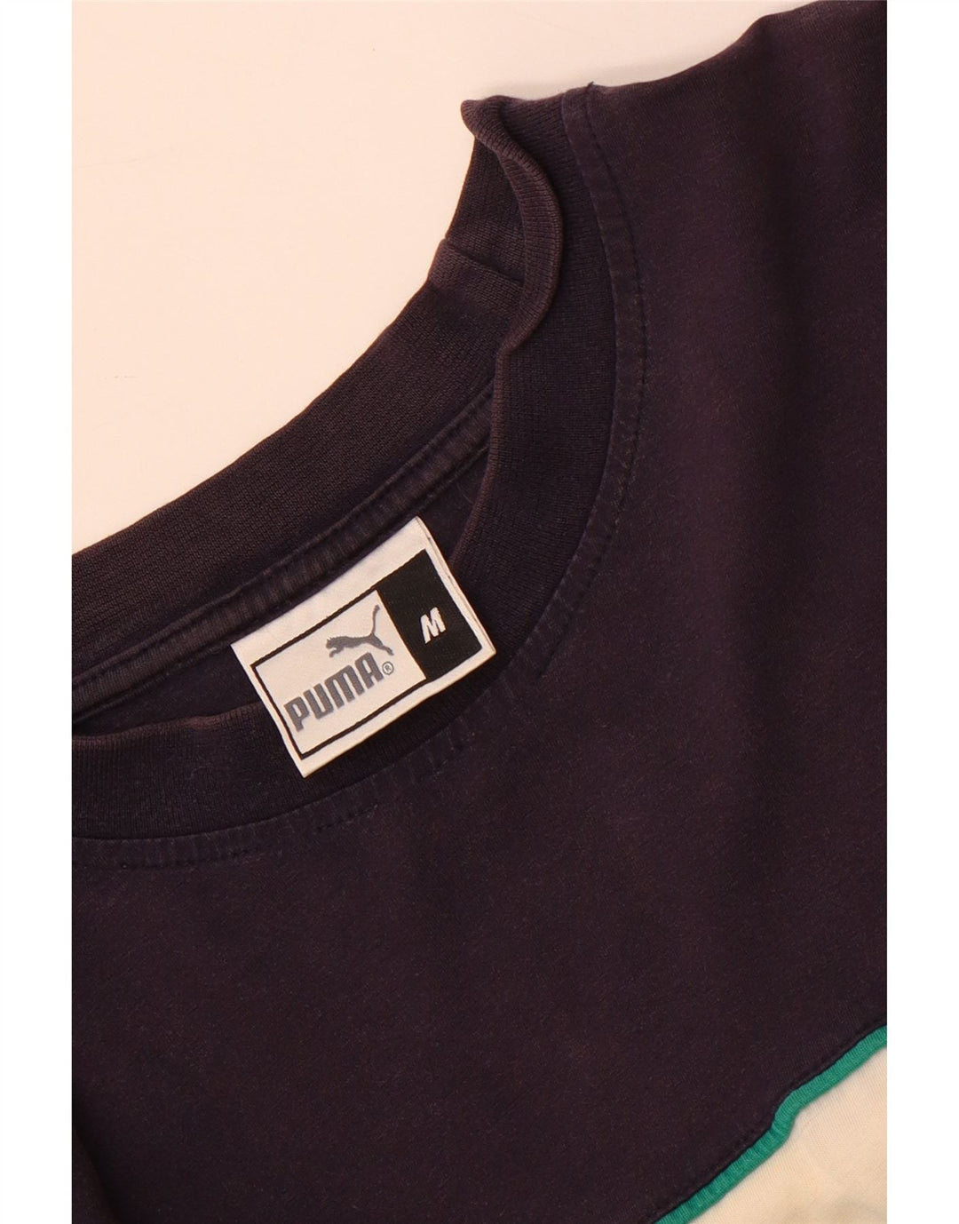 Puma Mens T-Shirt Top Medium White Colourblock