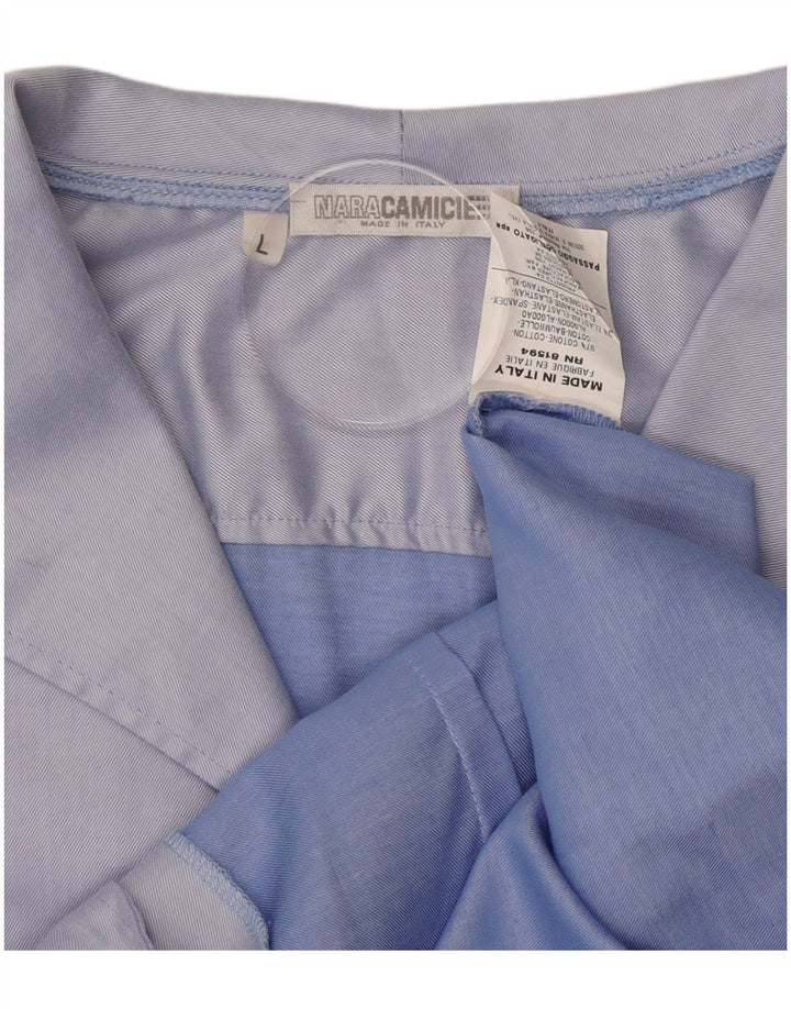 NARACAMICIE Womens Shirt UK 16 Large Blue Cotton